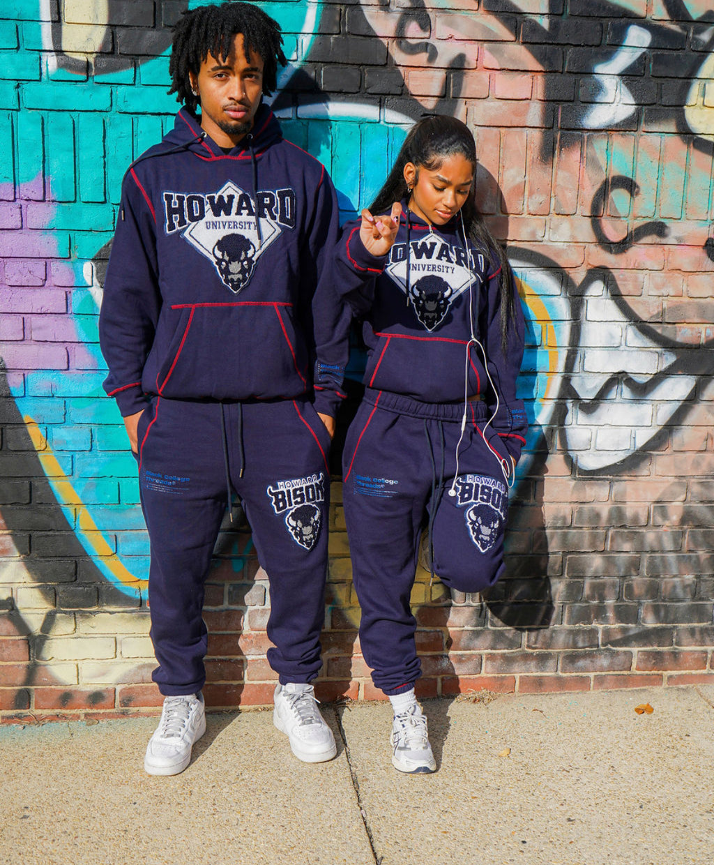 Bison Big Stitch Hoodie (Navy)