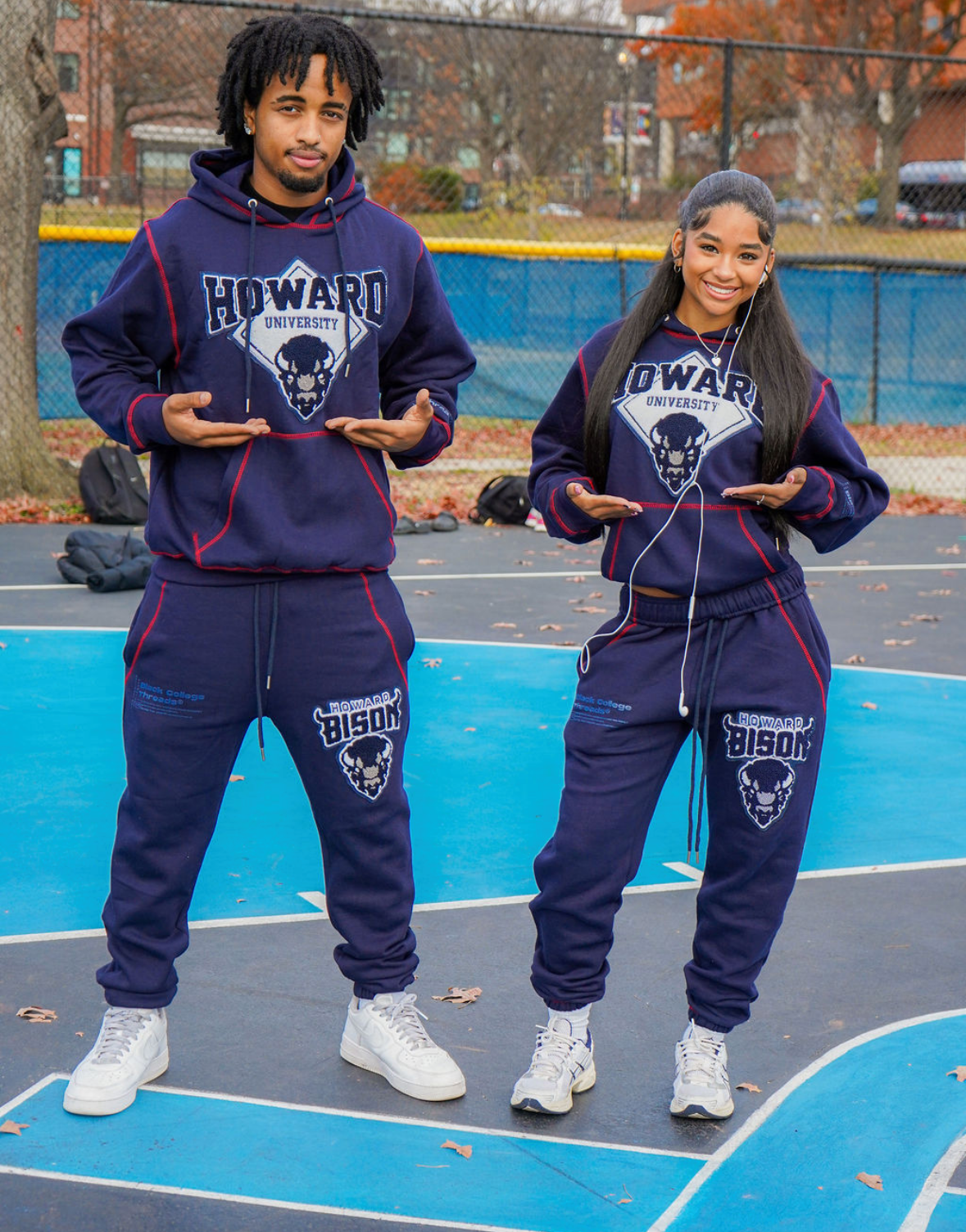 Bison Big Stitch Hoodie (Navy)