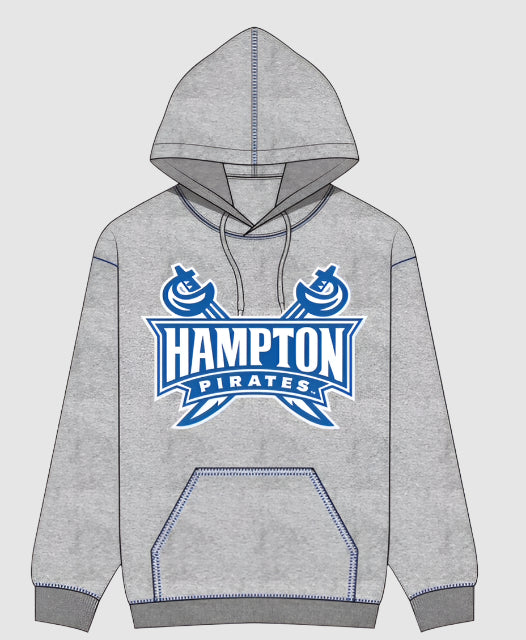 Hampton University Pirates Big Stitch Hoodie (Grey)