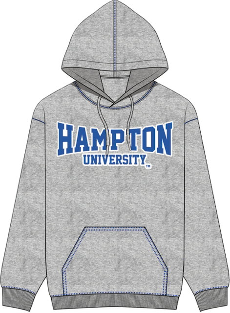 Hampton University Big Stitch Hoodie (Grey)